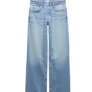 ZARA FULL LENGTH TRF MID-RISE WIDE LEG JEANS size 12